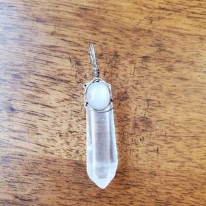 Last chance! Closet Closing! Raw Clear Quartz Crystal Pendant for Necklace